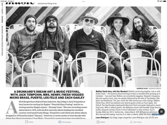 The San Diego Union Tribune Features Drunkard's Dream