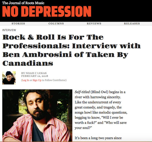 Rock N Roll Is For The Proffesionals: Interview with Ben Ambrosini of Taken By Canadians