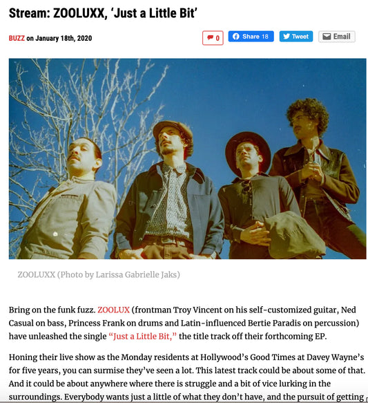 Buzzbands.la premiere - STREAM : Zooluxx "Just A Little Bit."