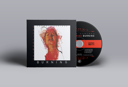 Zander Schloss California’s Burning CD cover featuring artwork by Martin Campos, Blind Owl Records 2023.