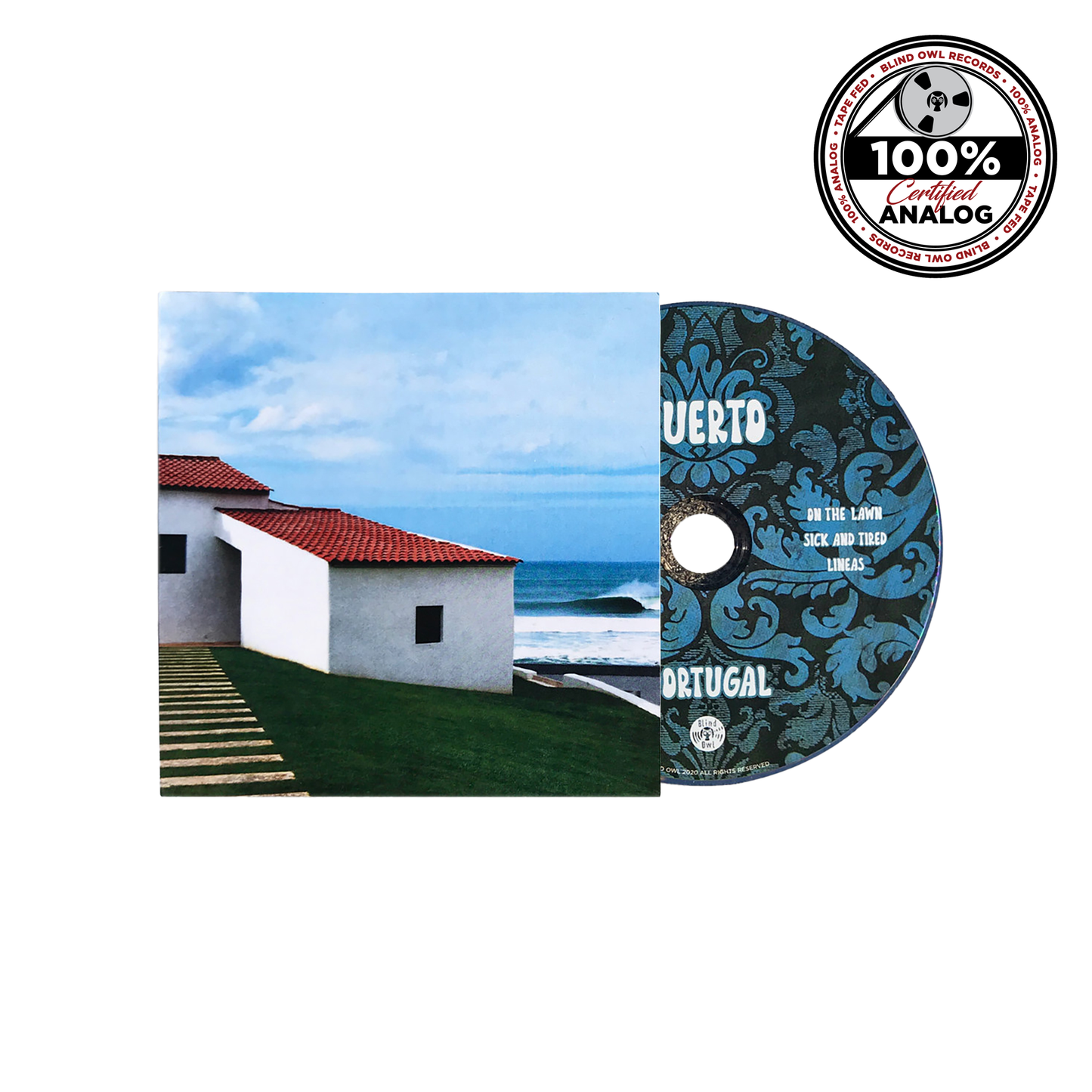 Puerto – Portugal translucent seafoam green vinyl record in screen-printed poly bag, Blind Owl Records 100% Certified Analog Collection