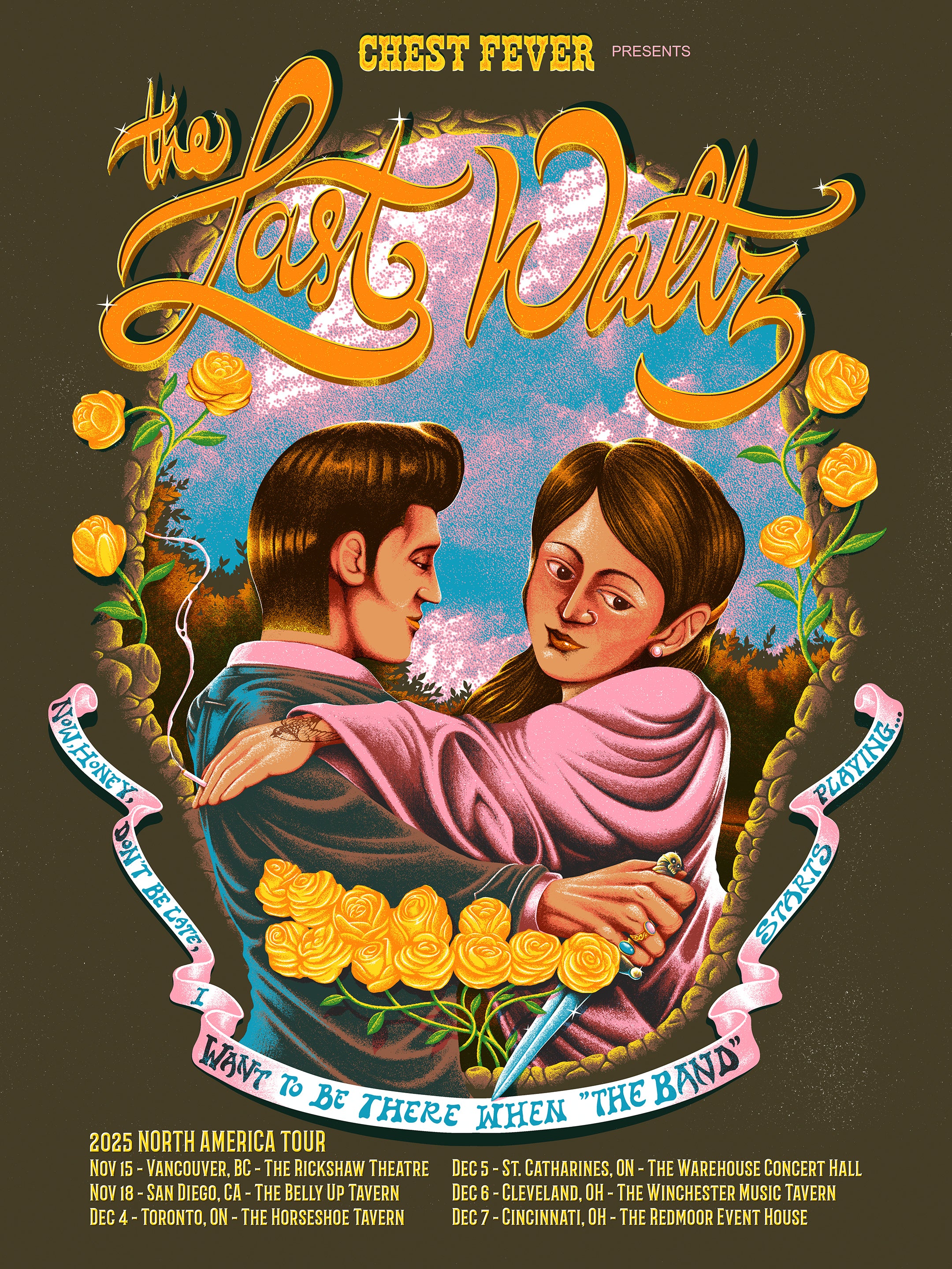 Chest Fever – The Last Waltz 2025 Tour Poster | Blind Owl Records