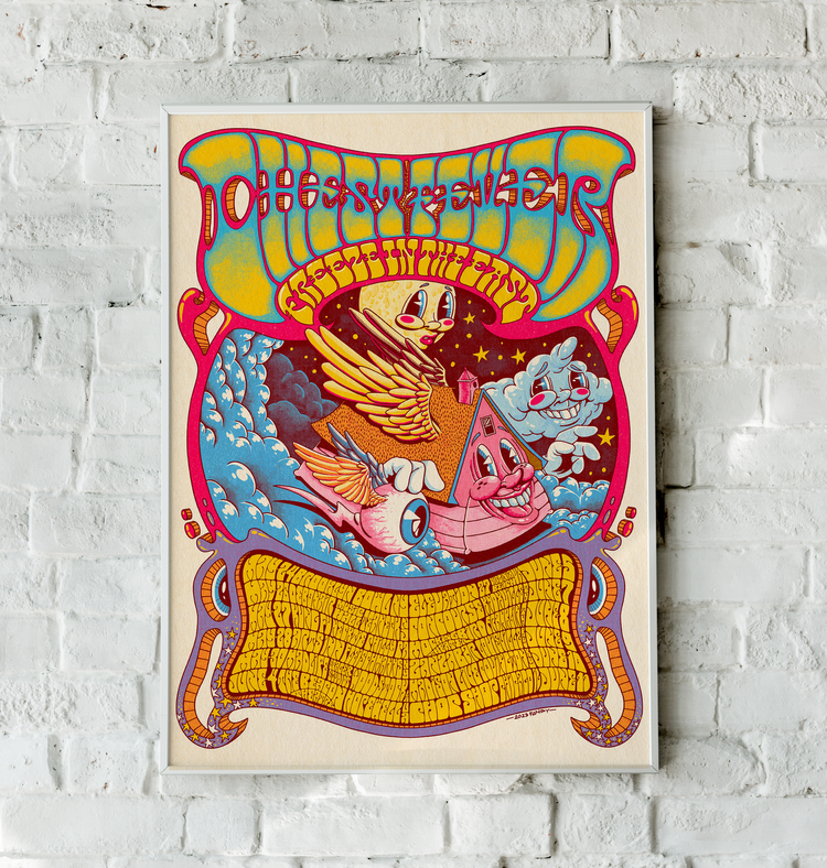 Chest Fever Freeze in the East 18x24 poster with artwork by Fandy Darisman for the Big Pink Revival Tour.